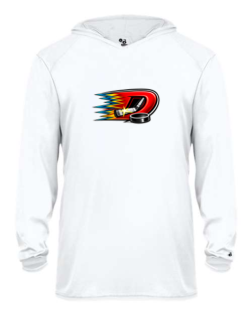 South Shore Dynamos Badger Youth B-Core Long Sleeve Hooded T-Shirt (White)