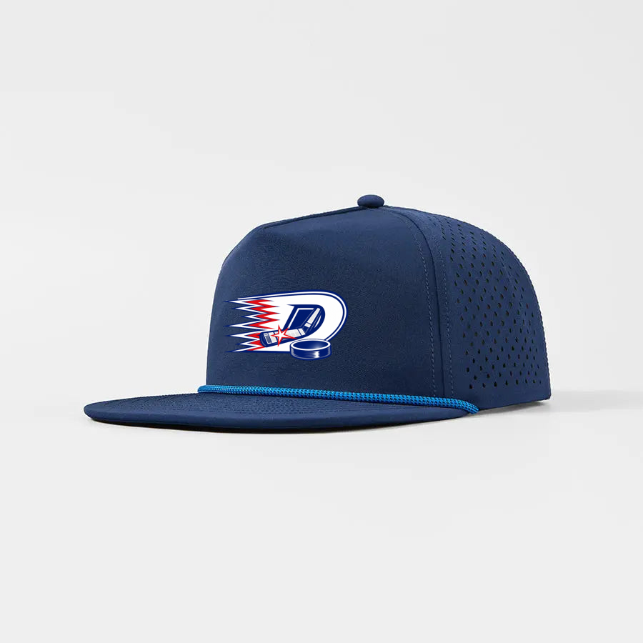 South Shore Dynamos Foremost Water Repellent 5 Panel Snapback Golf Hat with Rope (Navy)