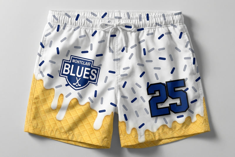 Montclair blues Custom Swim Trunks
