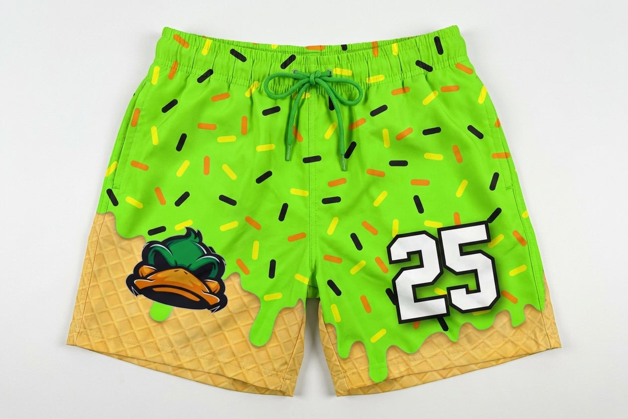 Oldham Ducks Custom Swim Trunks