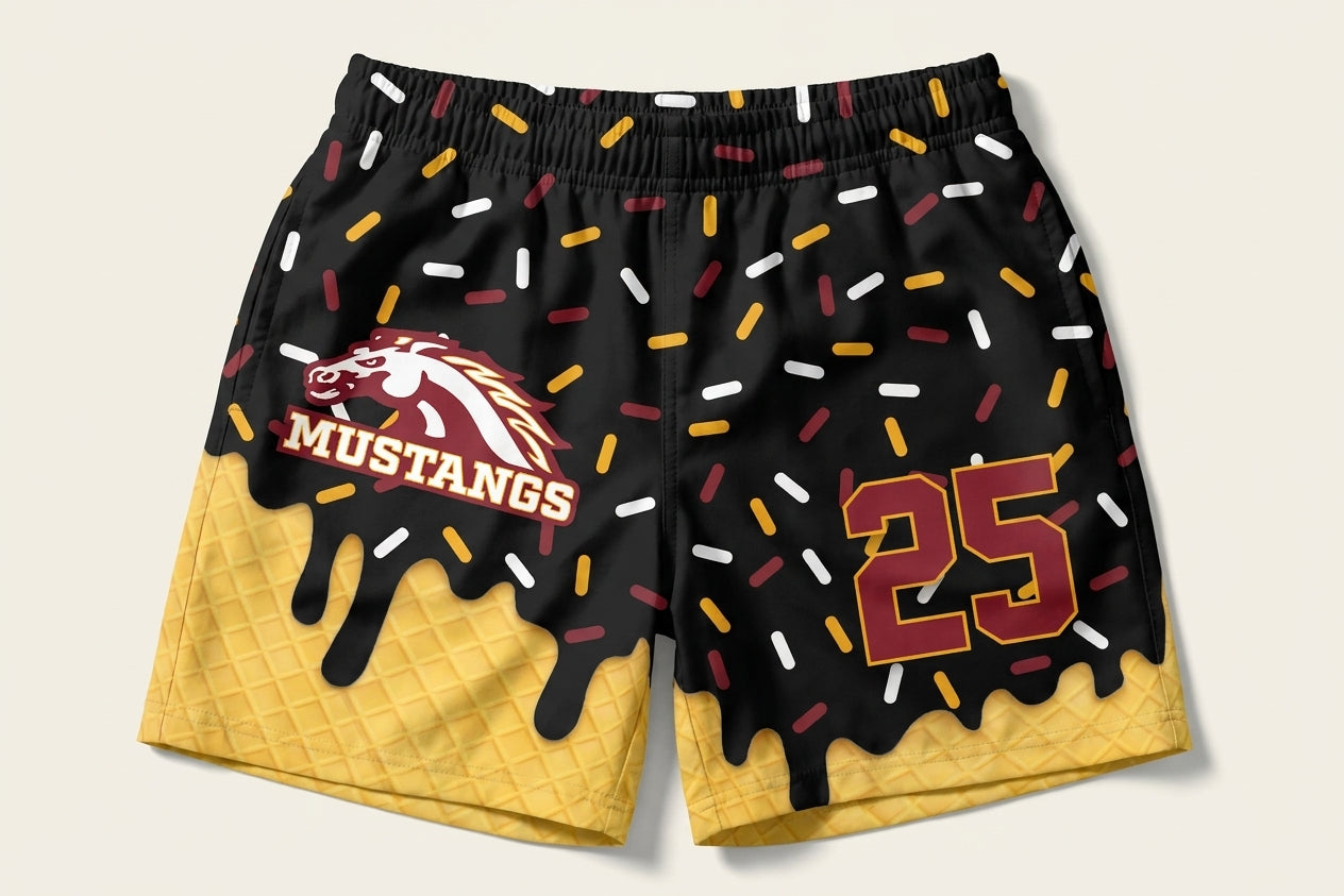 PCM Mustangs Custom Athletic Shorts