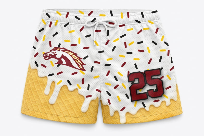 PCM Mustangs Custom Swim Trunks - Design 4
