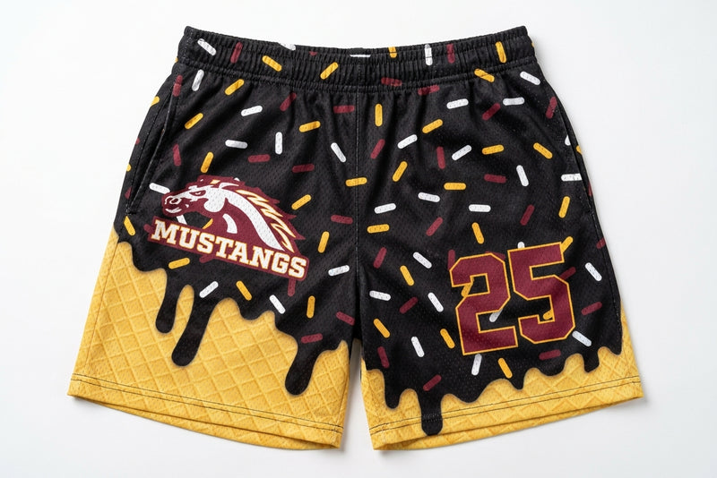 PCM Mustangs Custom Athletic Shorts - Design 3