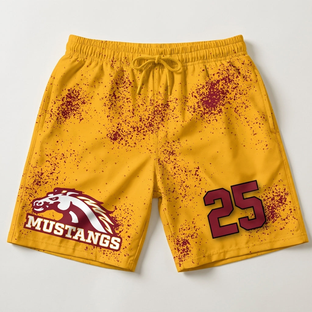 PCM Mustangs Custom Swim Trunks - Design 5