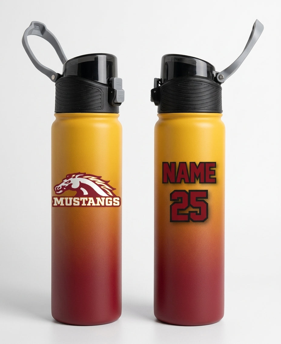 PCM Mustangs Custom Water Bottle - Design 2