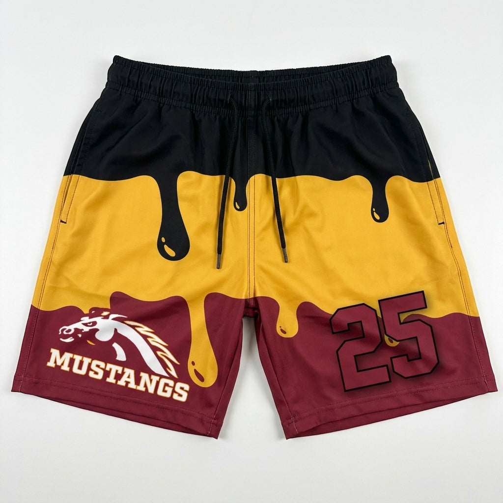PCM Mustangs Custom Swim Trunks - Design 6