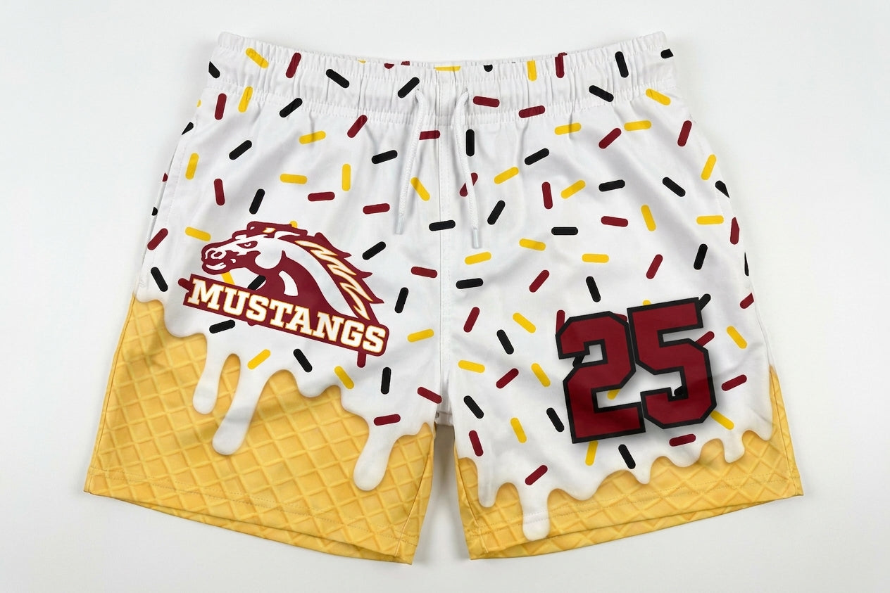 PCM Mustangs Custom Athletic Shorts - Design 8