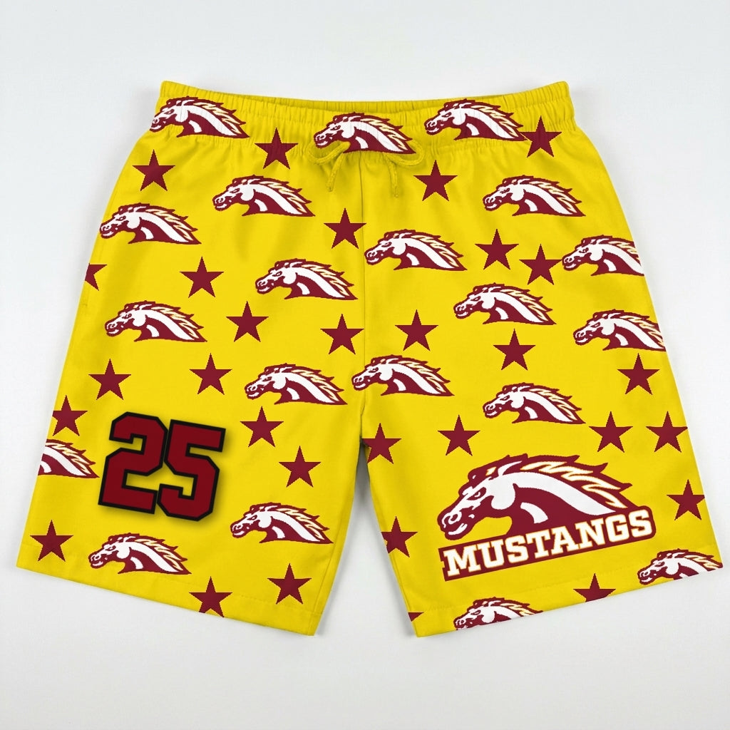 PCM Mustangs Custom Swim Trunks - Design 3