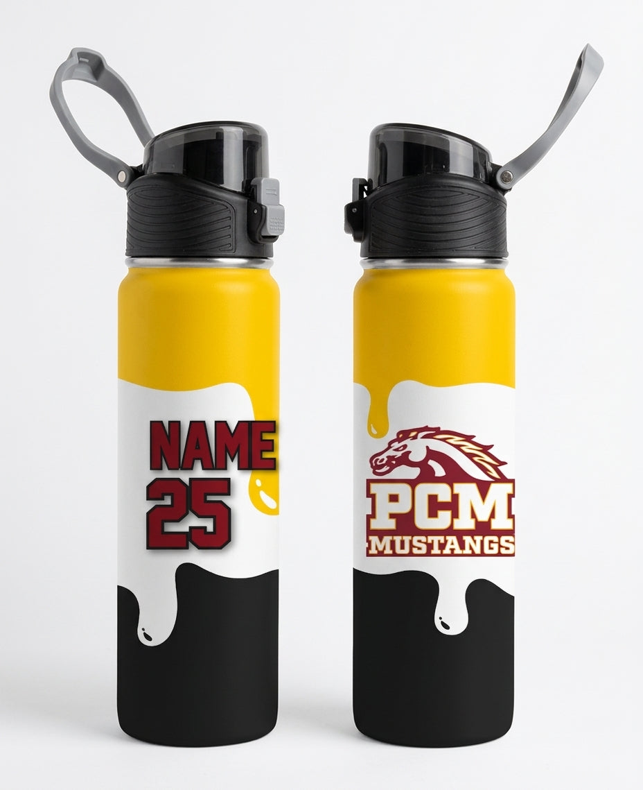 PCM Mustangs Custom Water Bottle - Design 2