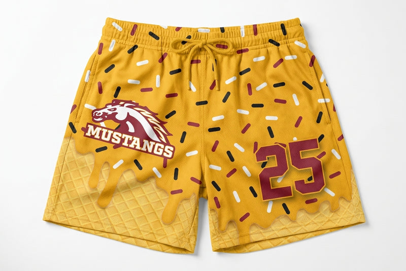 PCM Mustangs Custom Swim Trunks