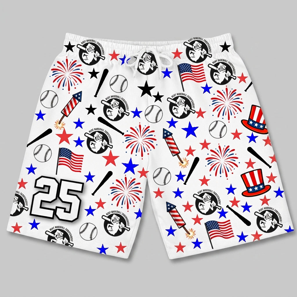 Riot Baseball Custom Swim Trunks