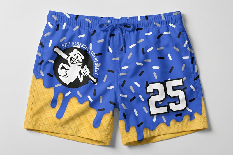 Riot Baseball Custom Swim Trunks