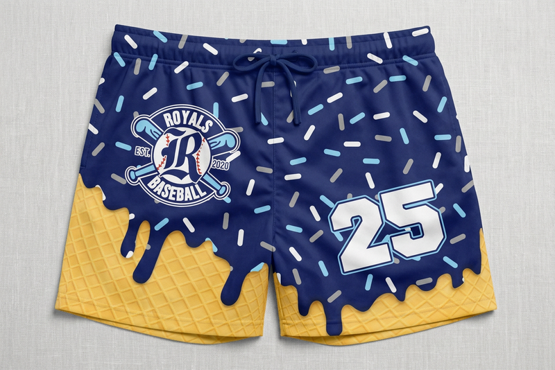 Royals Baseball Custom Swim Trunks
