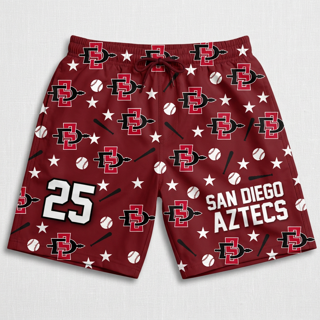 San Diego Aztec Custom Swim Trunks