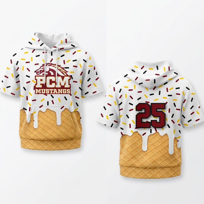 PCM Mustangs Custom SS Hoodie - Design 4