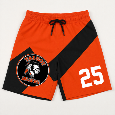 Talbot Braves Custom Swim Trunks - Design 1