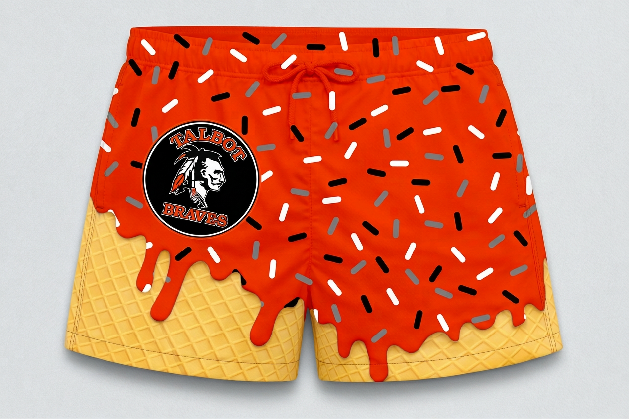 Talbot Braves Custom Swim Trunks