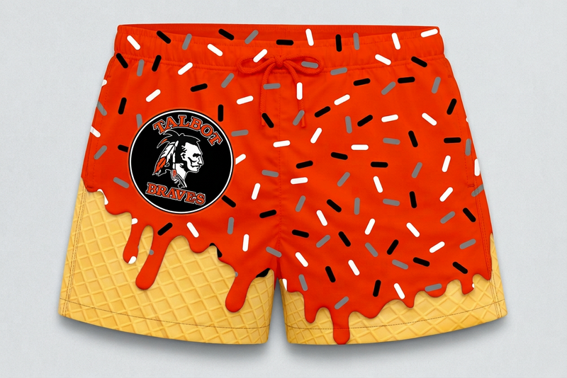 Talbot Braves Custom Swim Trunks