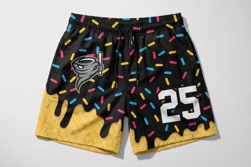 Tat 2 Tornados Custom Swim Trunks - Design 2