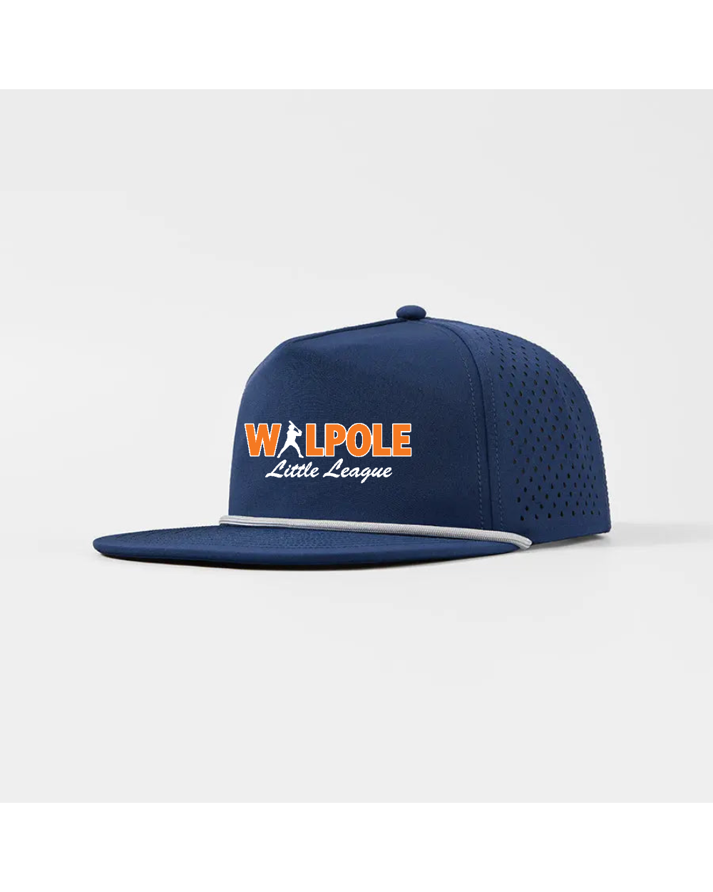 Walpole Little League Foremost Water Repellent 5 Panel Snapback Golf Hat with Rope (Navy)