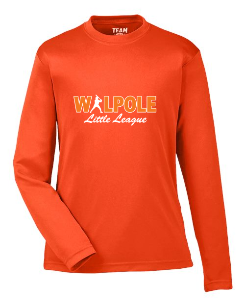 Walpole Little League Team 365 Youth Zone Performance Long Sleeve T-Shirt (Sport Orange)