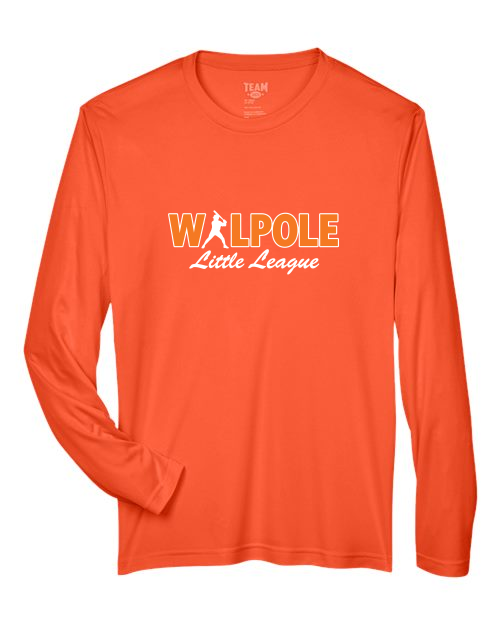 Walpole Little League Team 365 Men's Zone Performance Long Sleeve T-Shirt (Sport Orange)