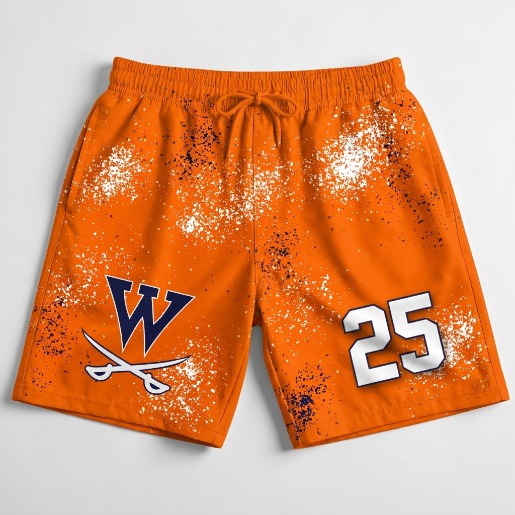 Walpole Rebels Football & Cheer Custom Athletic Shorts - Design 4