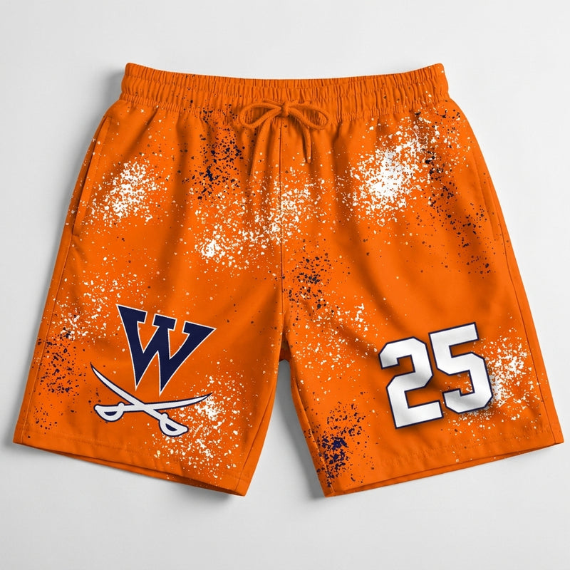 Walpole Rebels Football & Cheer Custom Athletic Shorts - Design 4