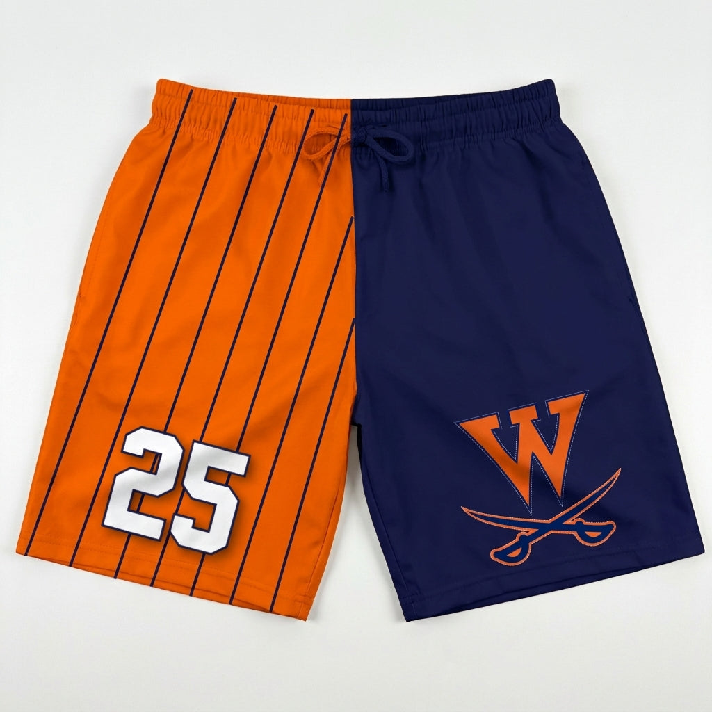 Walpole Rebels Football & Cheer Custom Athletic Shorts - Design 5
