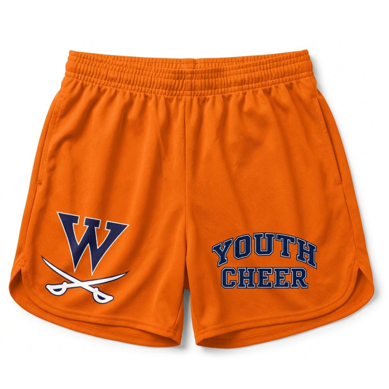 Walpole Rebels Football & Cheer Custom Athletic Shorts - Design 13