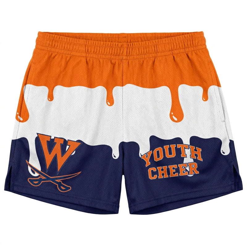 Walpole Rebels Football & Cheer Custom Athletic Shorts - Design 9