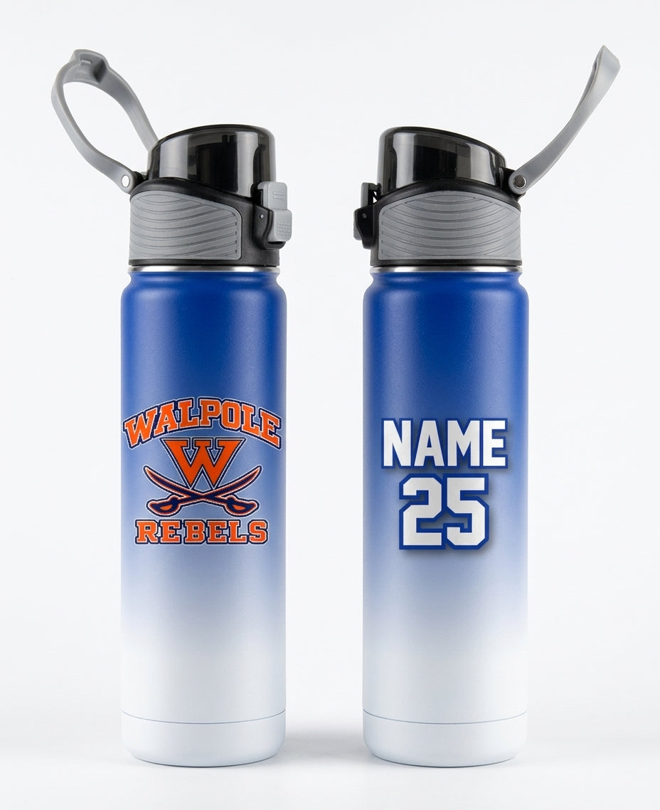Walpole Rebels Football & Cheer Custom Water Bottle - Design 6