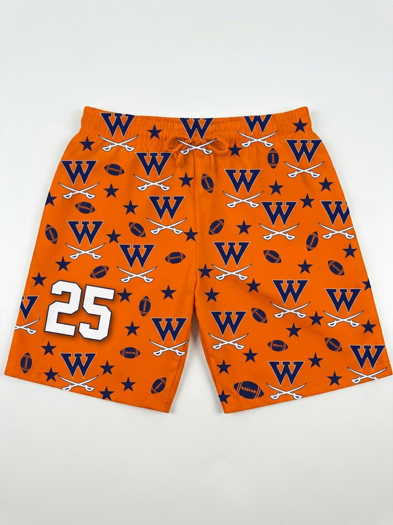 Walpole Rebels Football & Cheer Custom Athletic Shorts - Design 2