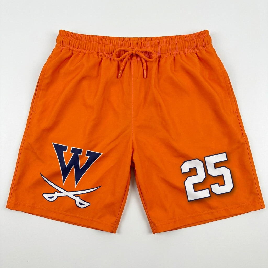 Walpole Rebels Football & Cheer Custom Athletic Shorts - Design 6