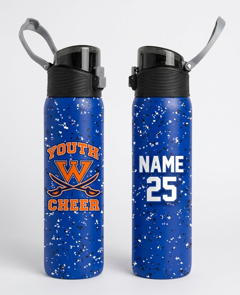 Walpole Rebels Football & Cheer Custom Water Bottle - Design 4