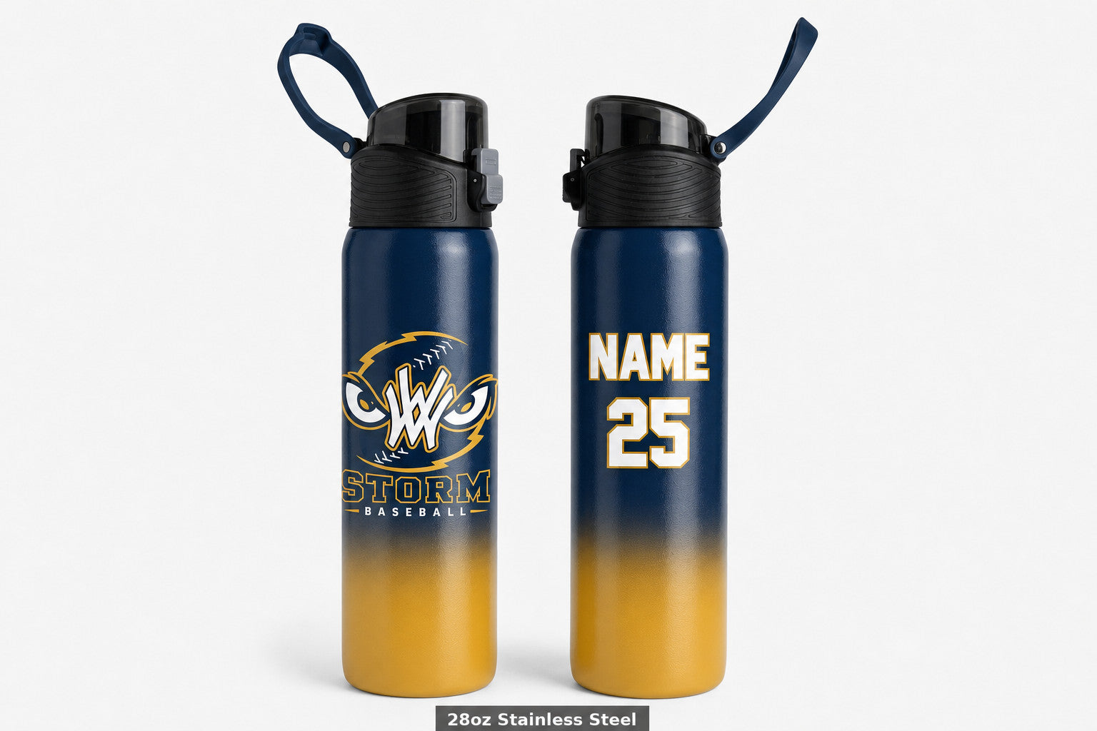 West Virginia Storm Baseball Club Custom Water Bottle