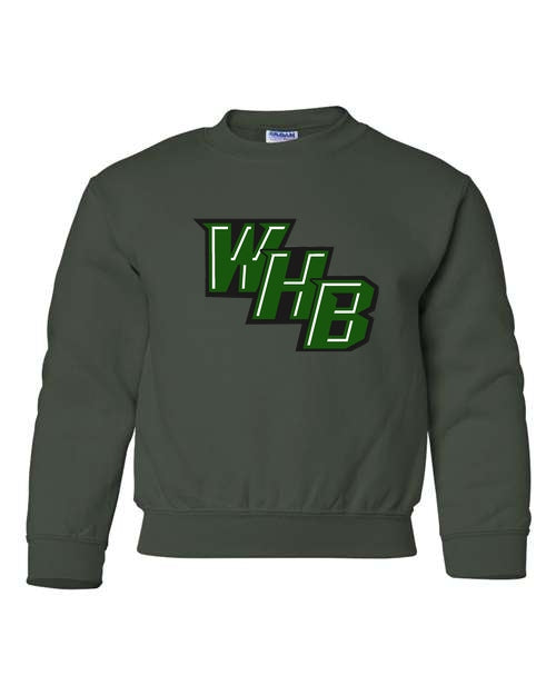 WHB Lacrosse Gildan Youth Heavy Blend Crewneck Sweatshirt - Dark Green