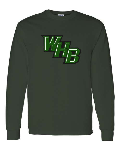 WHB Lacrosse Gildan - Heavy Cotton 100% Cotton Long Sleeve T-Shirt - Dark Green