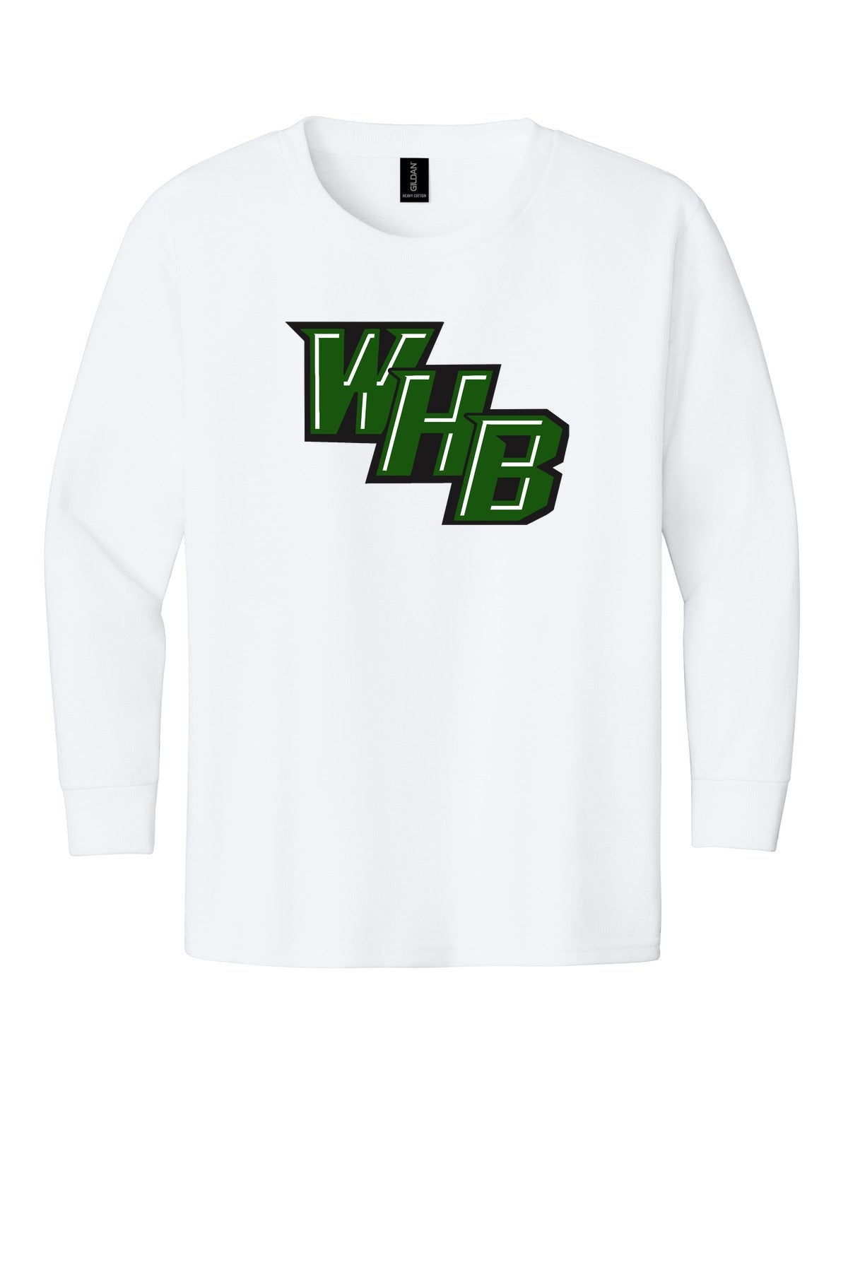 WHB Lacrosse Gildan Youth Heavy Cotton 100% Cotton Long Sleeve T-Shirt - White