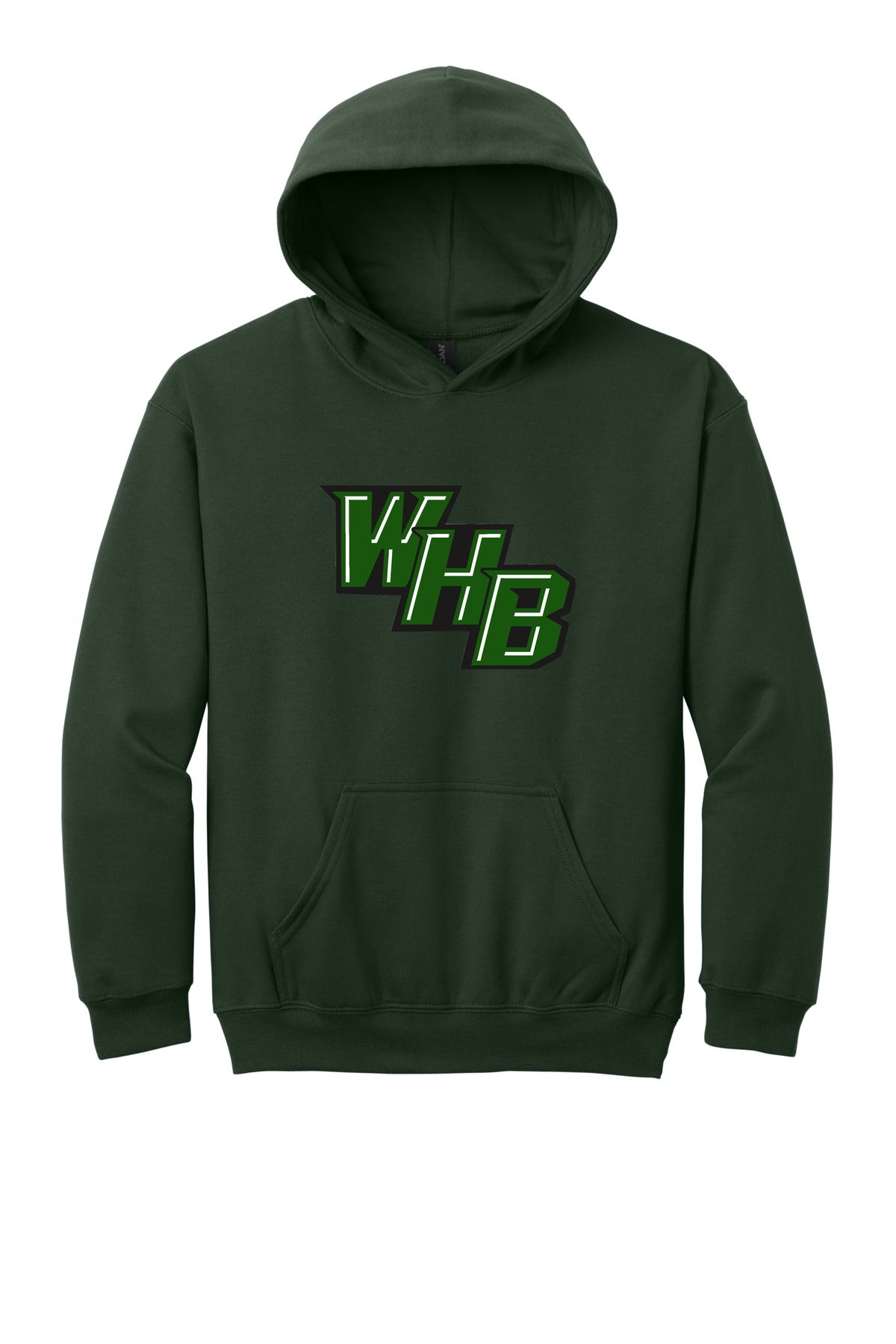 WHB Lacrosse Gildan Youth Softstyle Midweight Fleece Hoodie SF500B - Dark Green