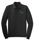 WHB Lacrosse Port Authority Port Authority Silk Touch Long Sleeve Polo - Black