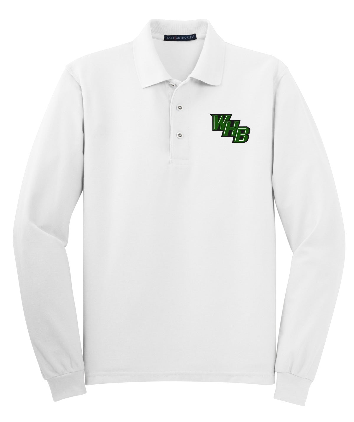 WHB Lacrosse Port Authority Port Authority Silk Touch Long Sleeve Polo - White