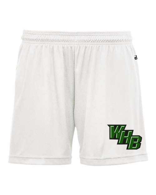 WHB Lacrosse Badger Women's B-Core 5" Inseam Shorts - White