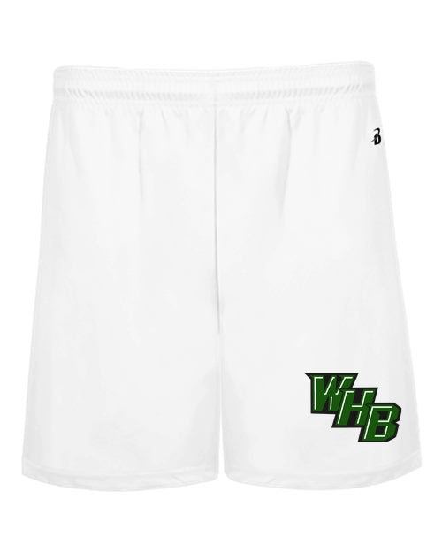 WHB Lacrosse Badger Men's B-Core 5" Pocketed Shorts - White