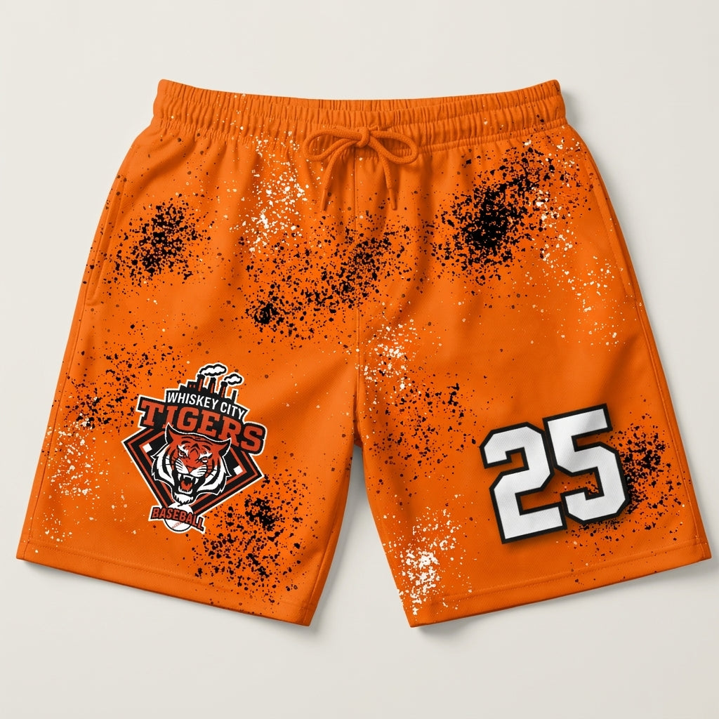 Whiskey City Tiger Custom Swim Trunks